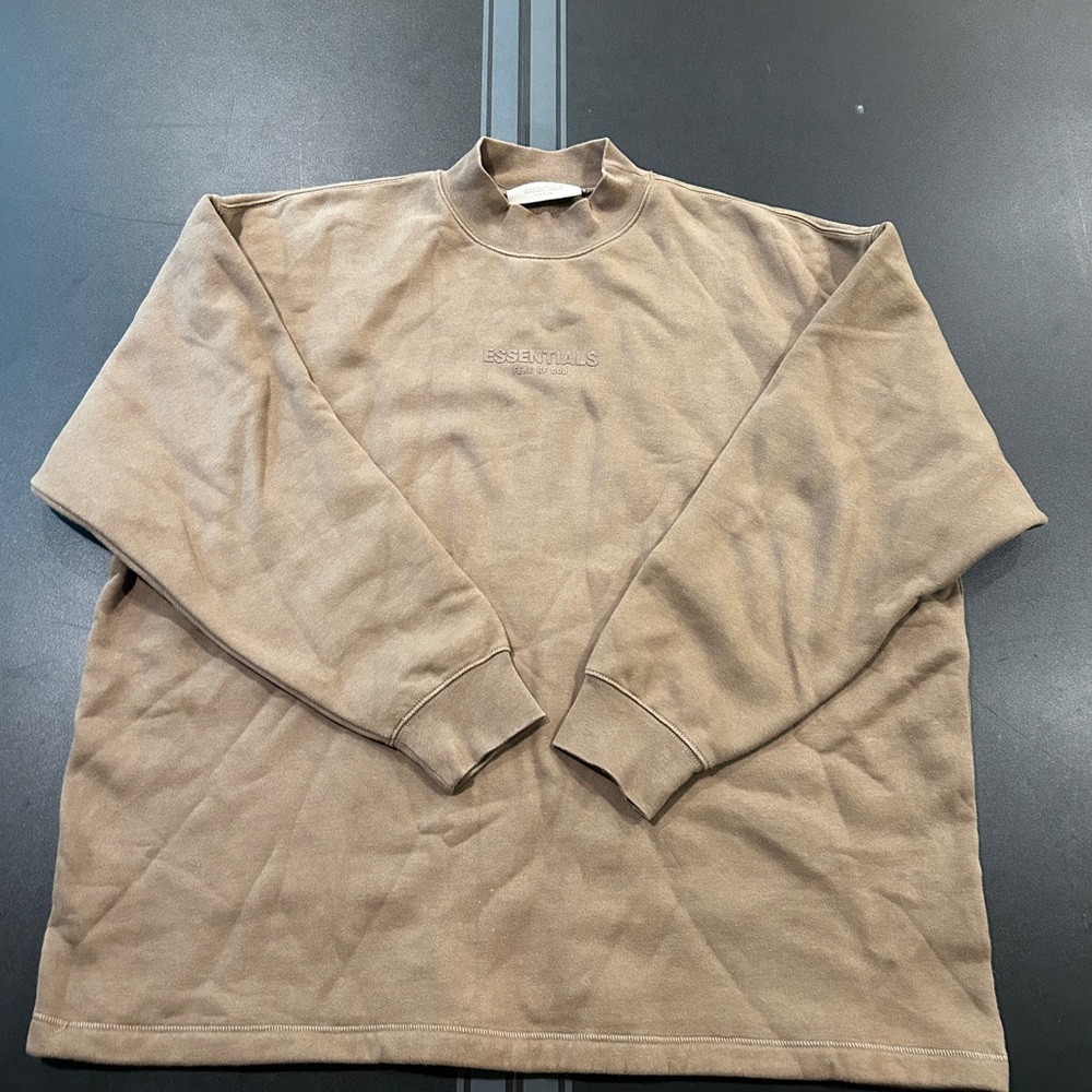 Essentials Tan Crewneck Sweater Relaxed Fit